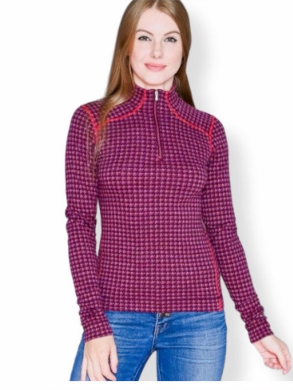 Smartwool Merino 250 1/4 Zip Pullover Womens Sz‎ S Purple Base Layer Outdoors